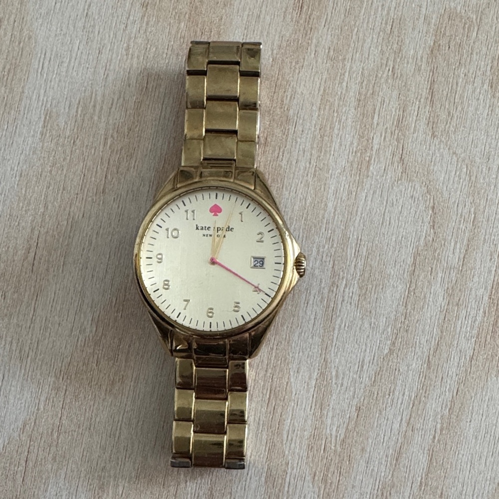 Kate Spade Gold-Tone Watch with White Dial